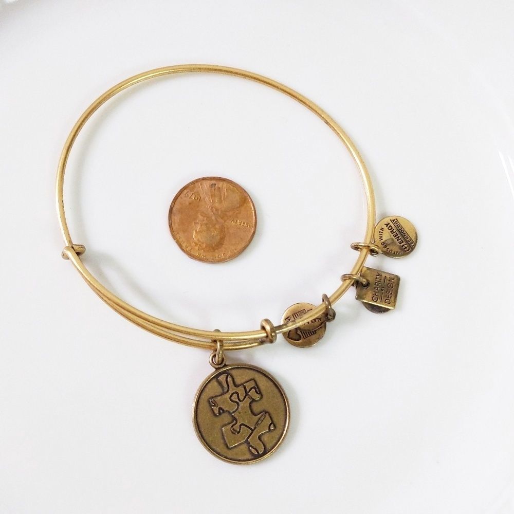 Alex and Ani Gold Autism Awareness Charm Bracelet